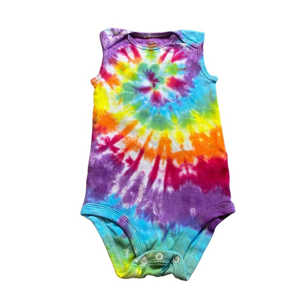 Rainbow Spiral Tie Dye Baby Bodysuit || 24 Months